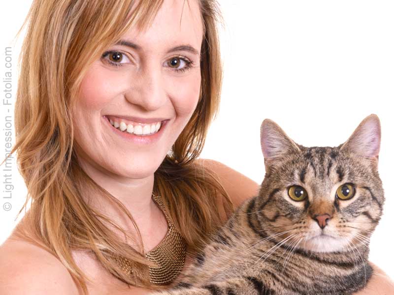 Single frau und katze