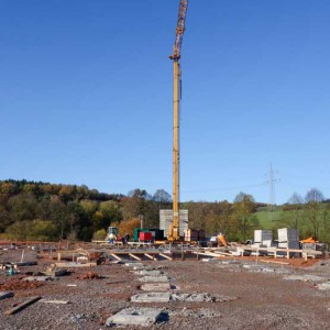 Blick auf die Baustelle unseres Tierhauses am 11. Nov. / © 2013 Arche KaNaum (NH)