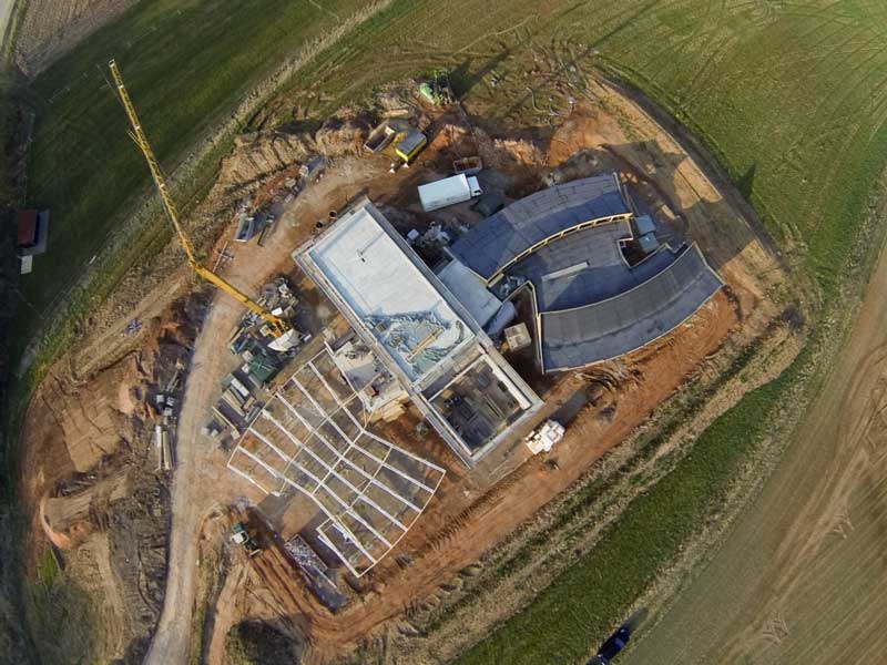 Luftaufnahme unseres Tierhauses am 14. März '14 / © 2014 Arche KaNaum (RH/NH)