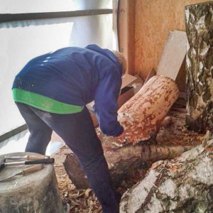 Ehrenamtliche Helferin beim Kratzbaum-Bau Ehrenamtliche Helferin beim Kratzbaum-Bau / © 2015 Arche KaNaum (DN)