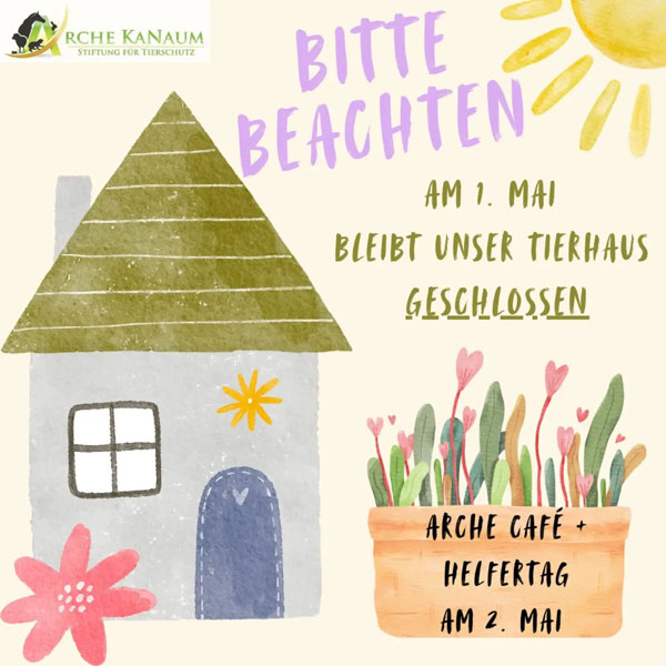 Keine Öffnungszeiten am 01. Mai 2026 in der Arche KaNaum